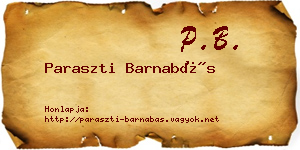 Paraszti Barnabás névjegykártya