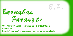 barnabas paraszti business card